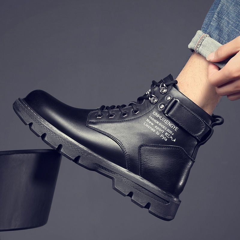 Leather Work Youtube - Men's High-Tube Boots Waterproof Work Boots