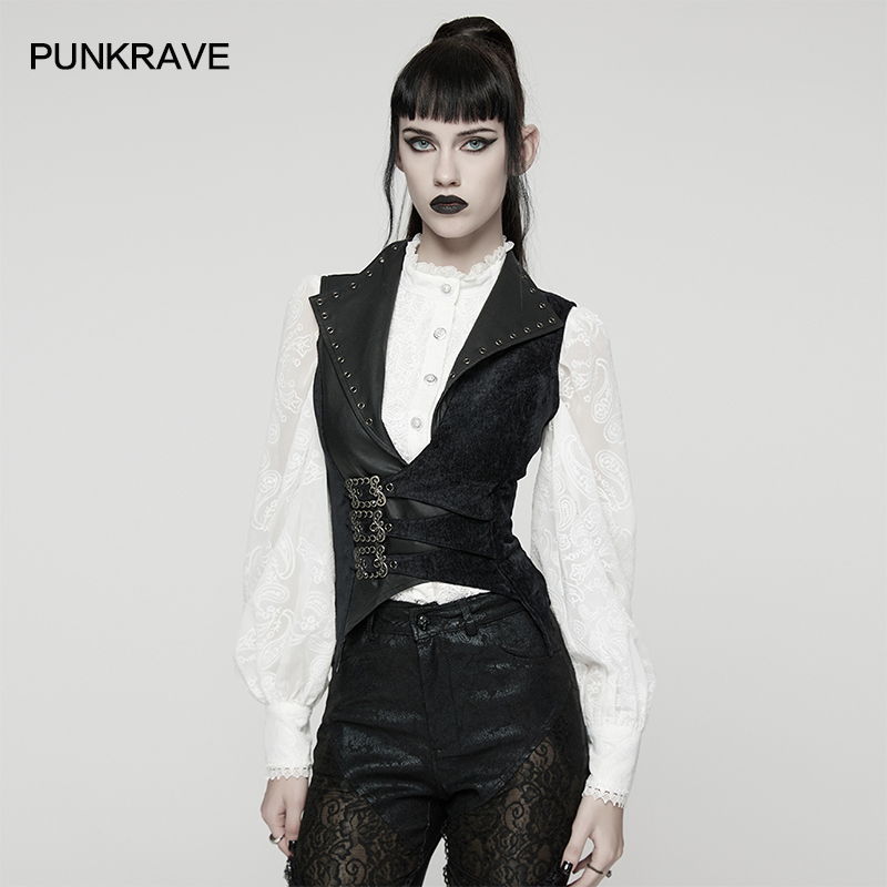 Leatherwork Eyelets - PUNK RAVE Women's Punk Leather-like Woven