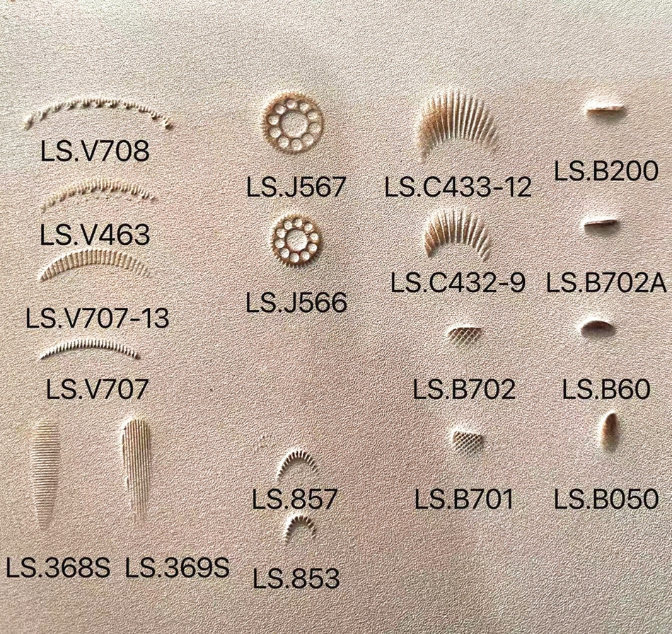 Leatherwork Flowers - Leather/leatherwork, Tang Dynasty motifs. Basic 18-piece