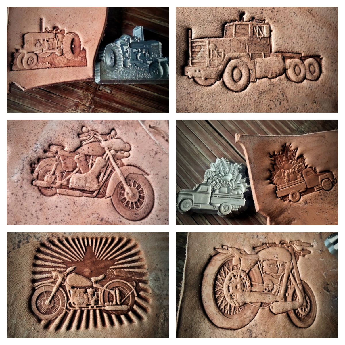 Leatherwork Craft - Locomotive style Motorcycles,Trucks, Tractors Hand-work DIY