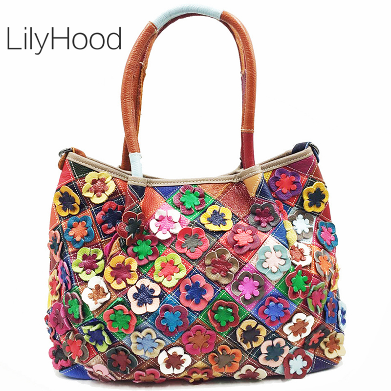 Leatherwork Flowers - Oversized Female Genuine Leather Multicolor Flowers