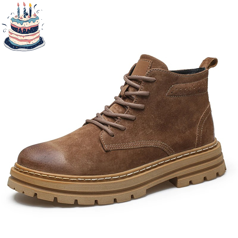 Leather Work Boots - Genuine Leather Men Chelsea Boots High