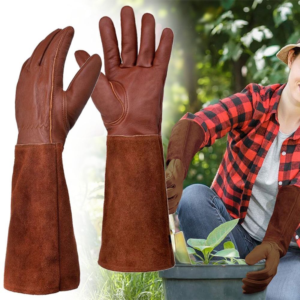 Leather Work Youtube - Long Tube Gardening Safety Working Gloves