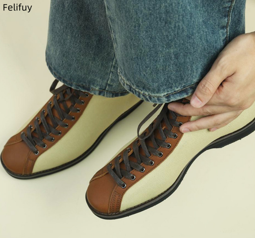 Leather Work Youtube - Handmade Genuine Leather Short Lace Up