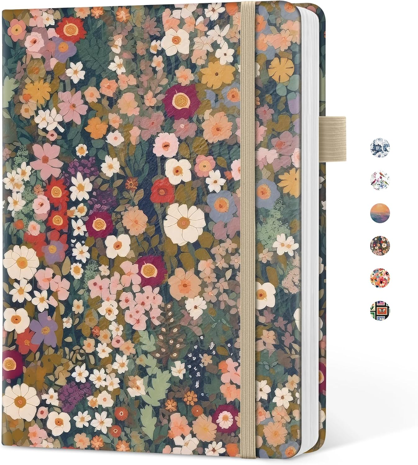 Leatherwork Flowers - Aesthetic A5 Hardcover Leather Journal, 160