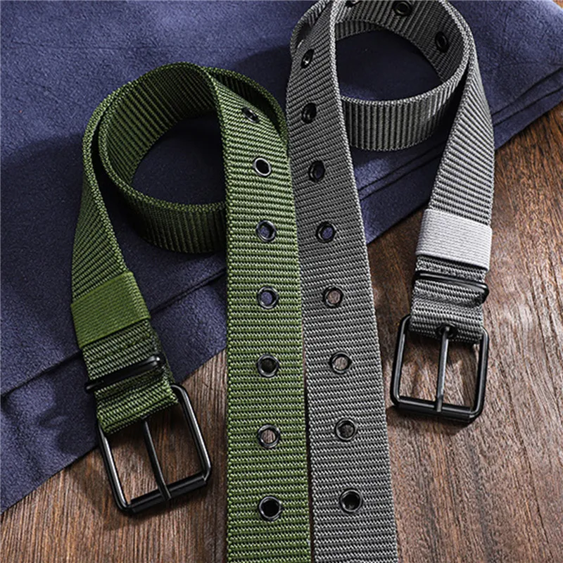New Men Belt Porous Canvas Pin - Leatherwork Eyelets recensione e prezzo
