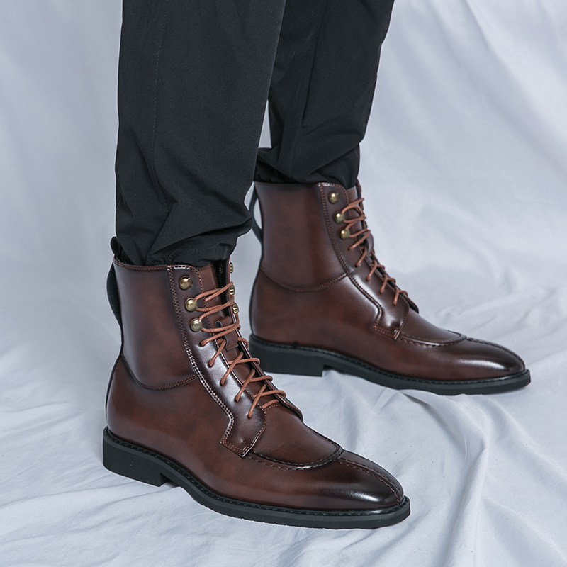 2026 New Men's Pointed Brown B - Leather Work Boots recensione e prezzo