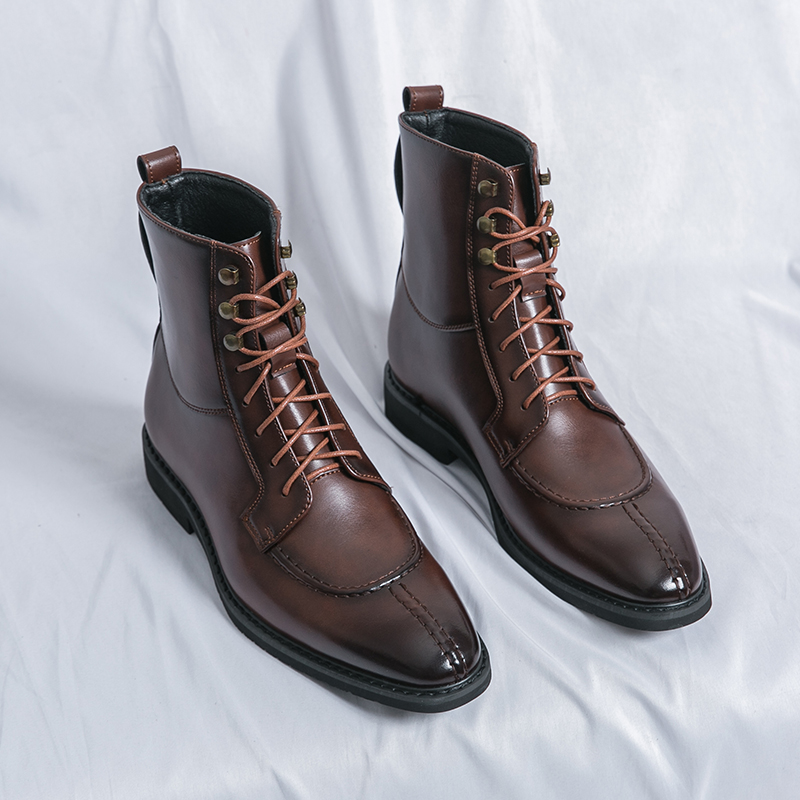 2026 New Men's Pointed Brown B - Leather Work Boots recensione e prezzo