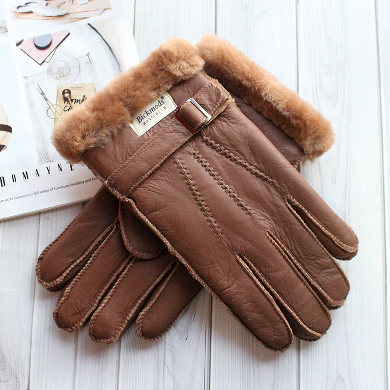 Sheepskin Fur Gloves Men's Thi - Leather Work Winter Gloves recensione e prezzo