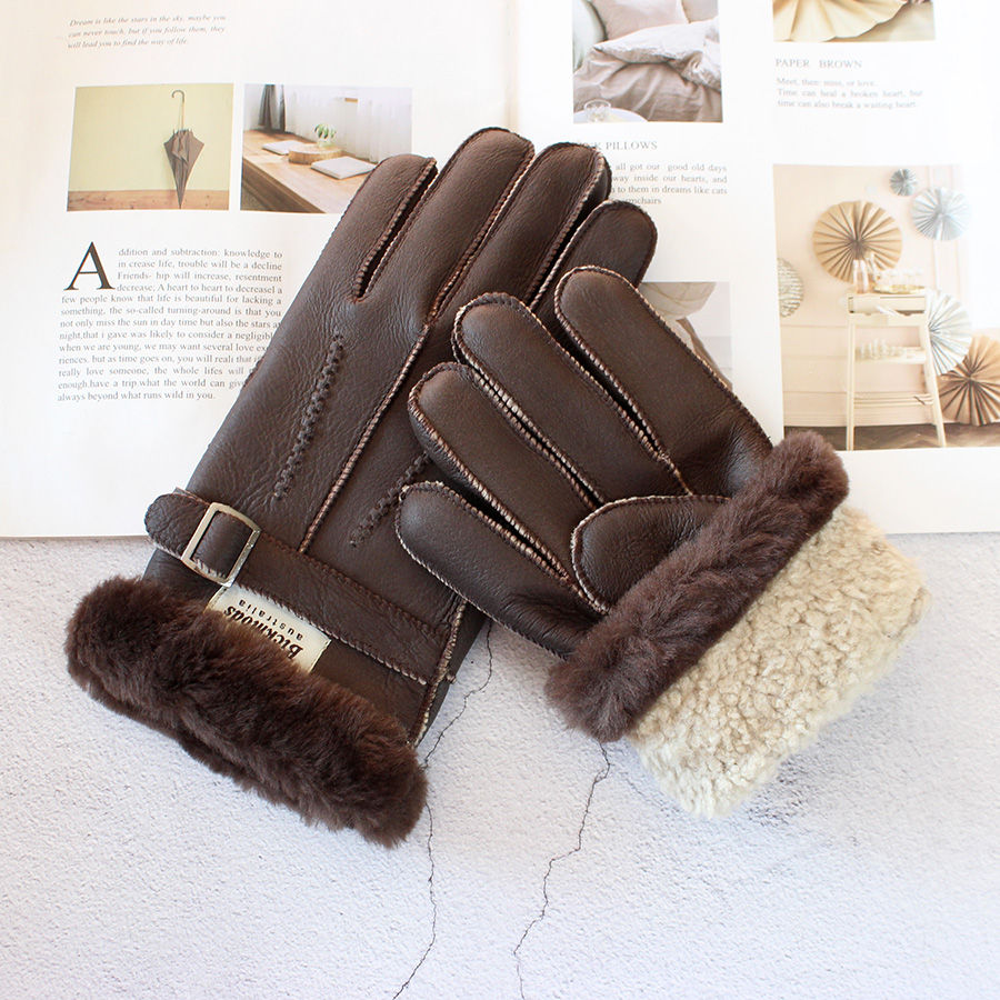 Sheepskin Fur Gloves Men's Thi - Leather Work Winter Gloves recensione e prezzo