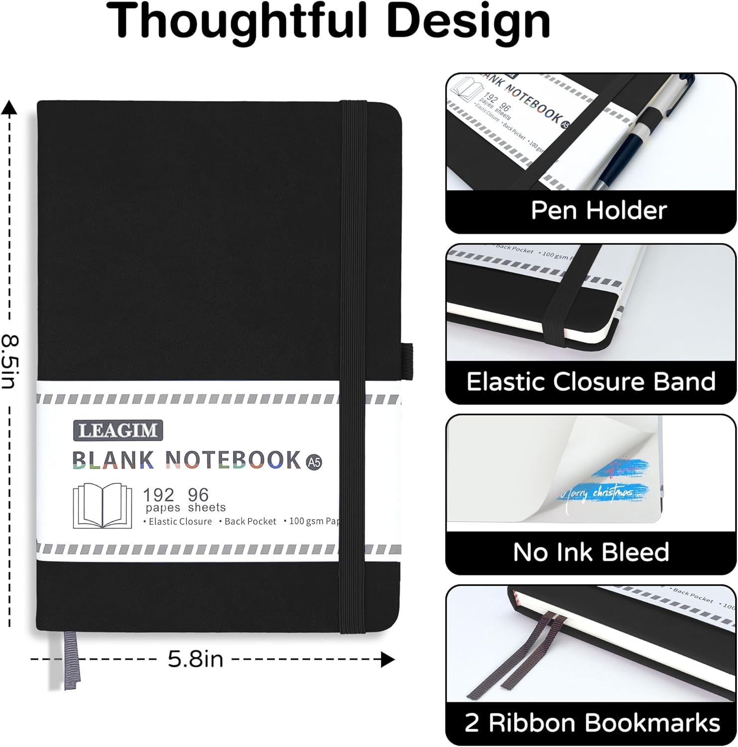 Blank Journal Notebook A5 192  - Leatherwork Books recensione e prezzo