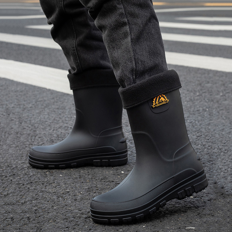 New Fashion Men Rain Boots Pla - Leather Work Youtube recensione e prezzo