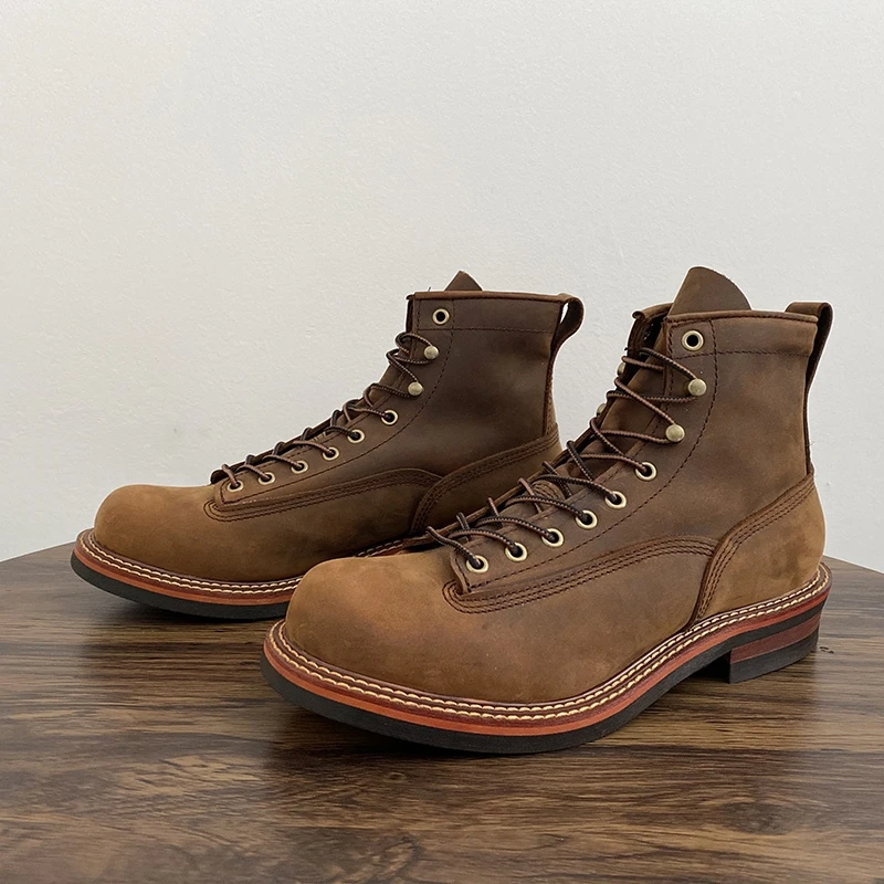 Vintage British Men Ankle Boot - Leather Work Boots recensione e prezzo