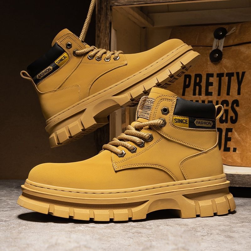 Vintage Men Platform Ankle Boo - Leather Work Boots recensione e prezzo