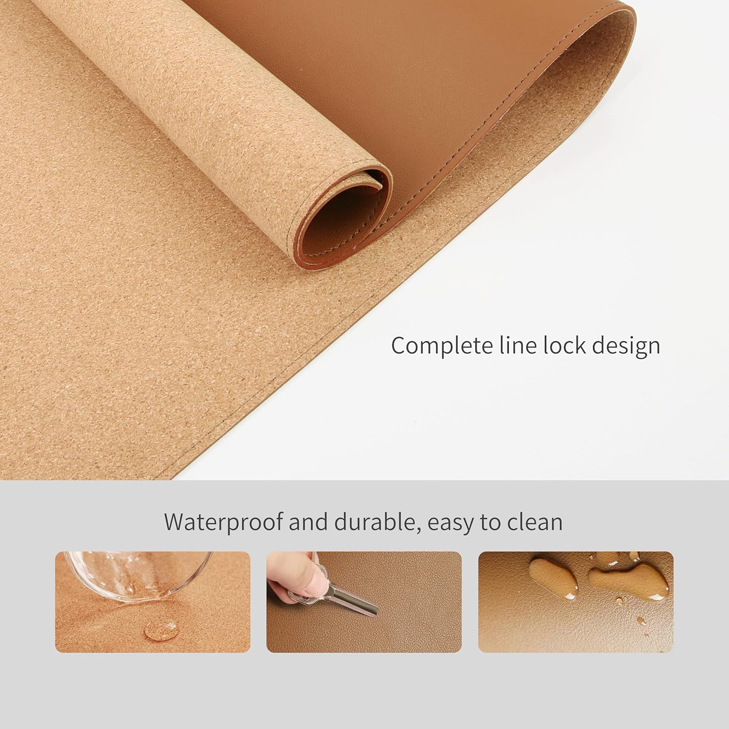 Large Dual-Sided Desk Pad, Nat - Leatherwork Products recensione e prezzo