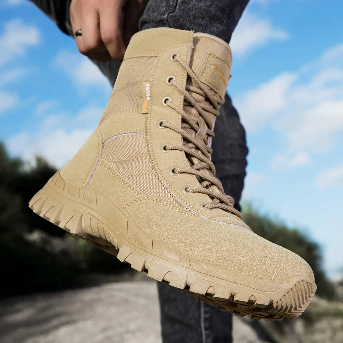 Men's Outdoor Hiking Shoes Hig - Leather Work Boots recensione e prezzo