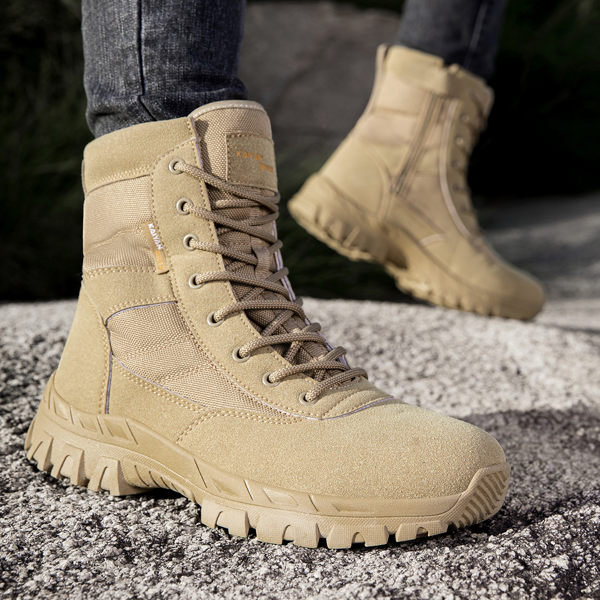 Men's Outdoor Hiking Shoes Hig - Leather Work Boots recensione e prezzo