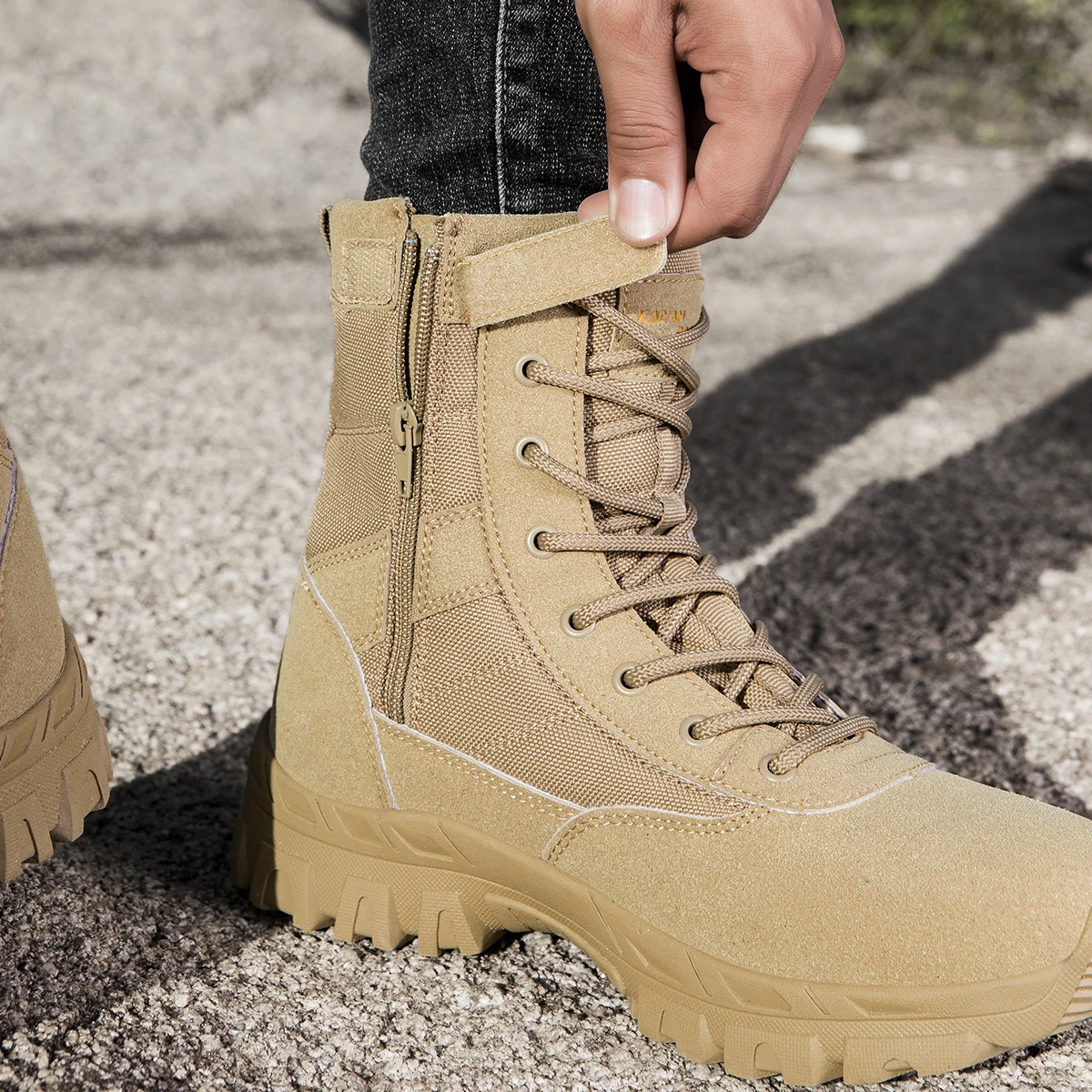 Men's Outdoor Hiking Shoes Hig - Leather Work Boots recensione e prezzo
