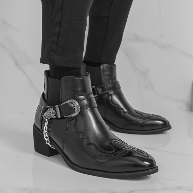 Men's Pointed Toe Ankle Boots  - Leather Work Boots recensione e prezzo