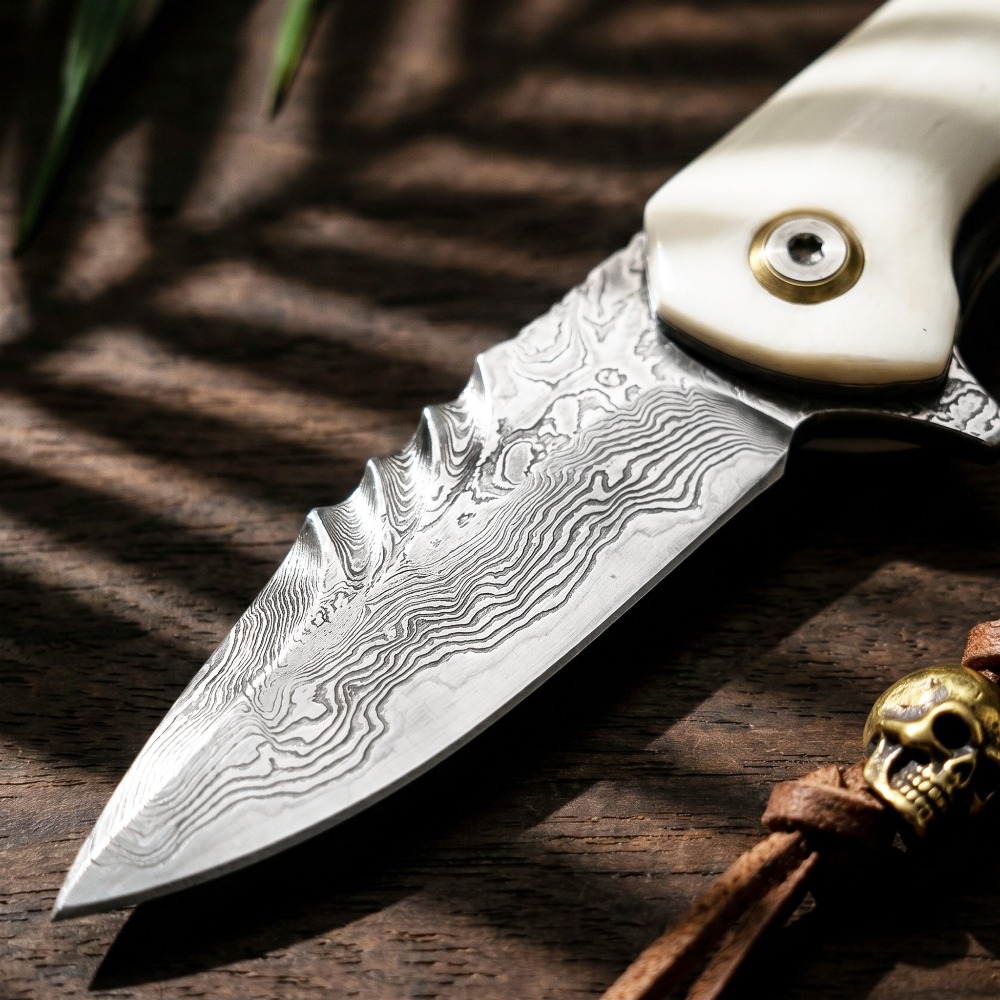 Damascus Blade Folding Pocket  - Bone Folder Tool recensione e prezzo