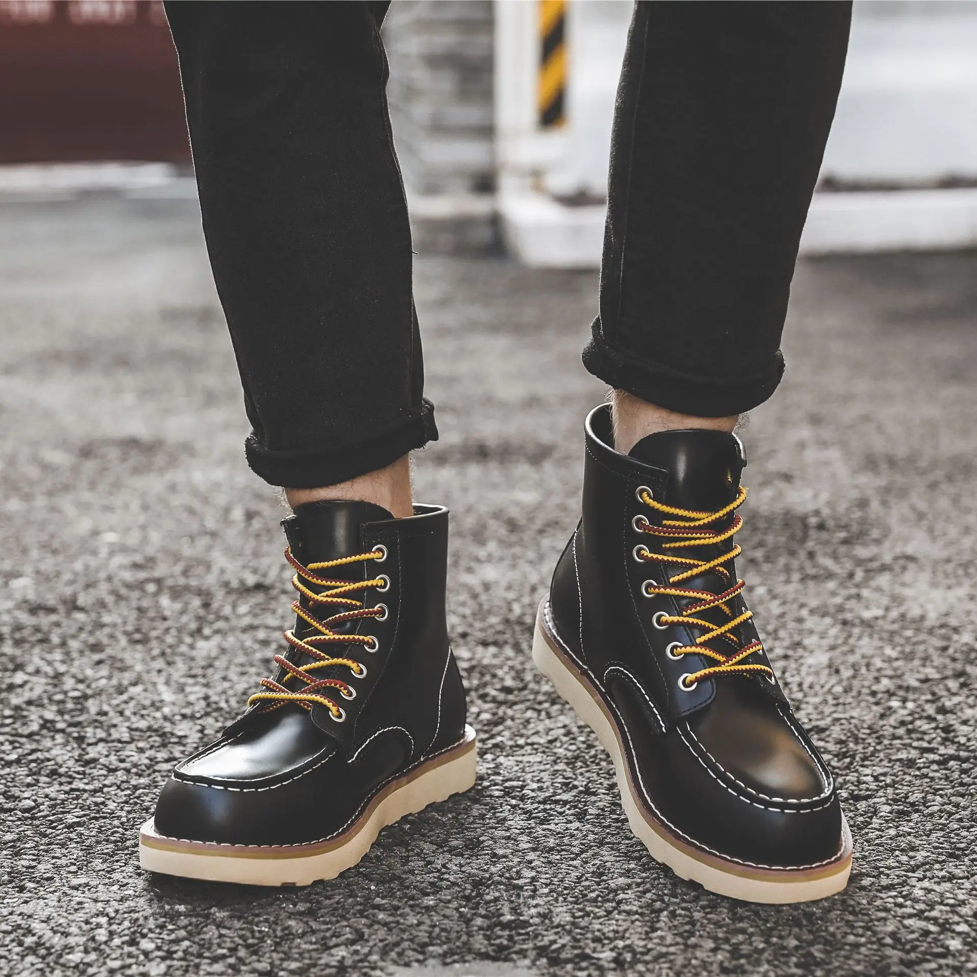 Men Spring Winter Casual Shoes - Leather Work Boots recensione e prezzo