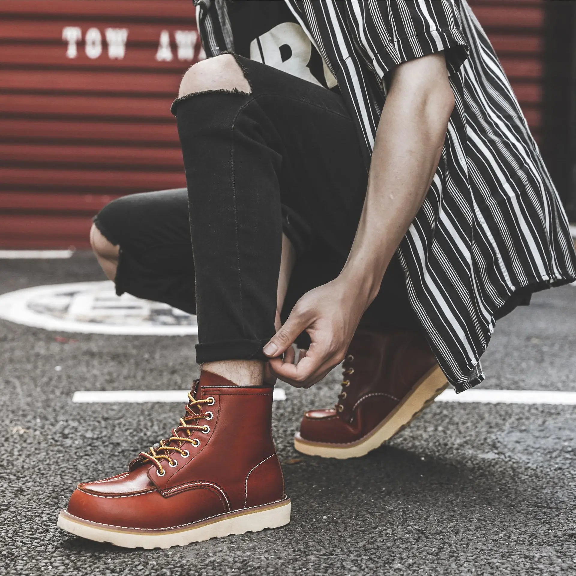 Men Spring Winter Casual Shoes - Leather Work Boots recensione e prezzo