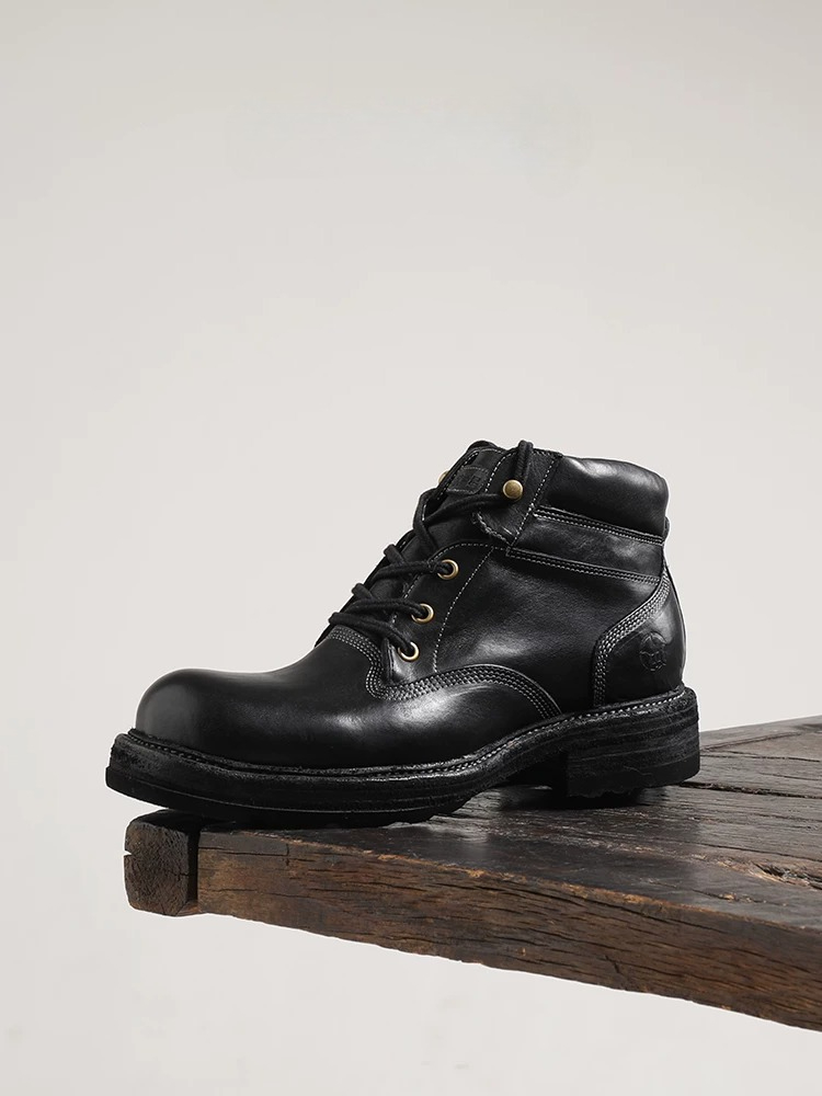 British Vintage Men Motorcycle - Leather Work Boots recensione e prezzo