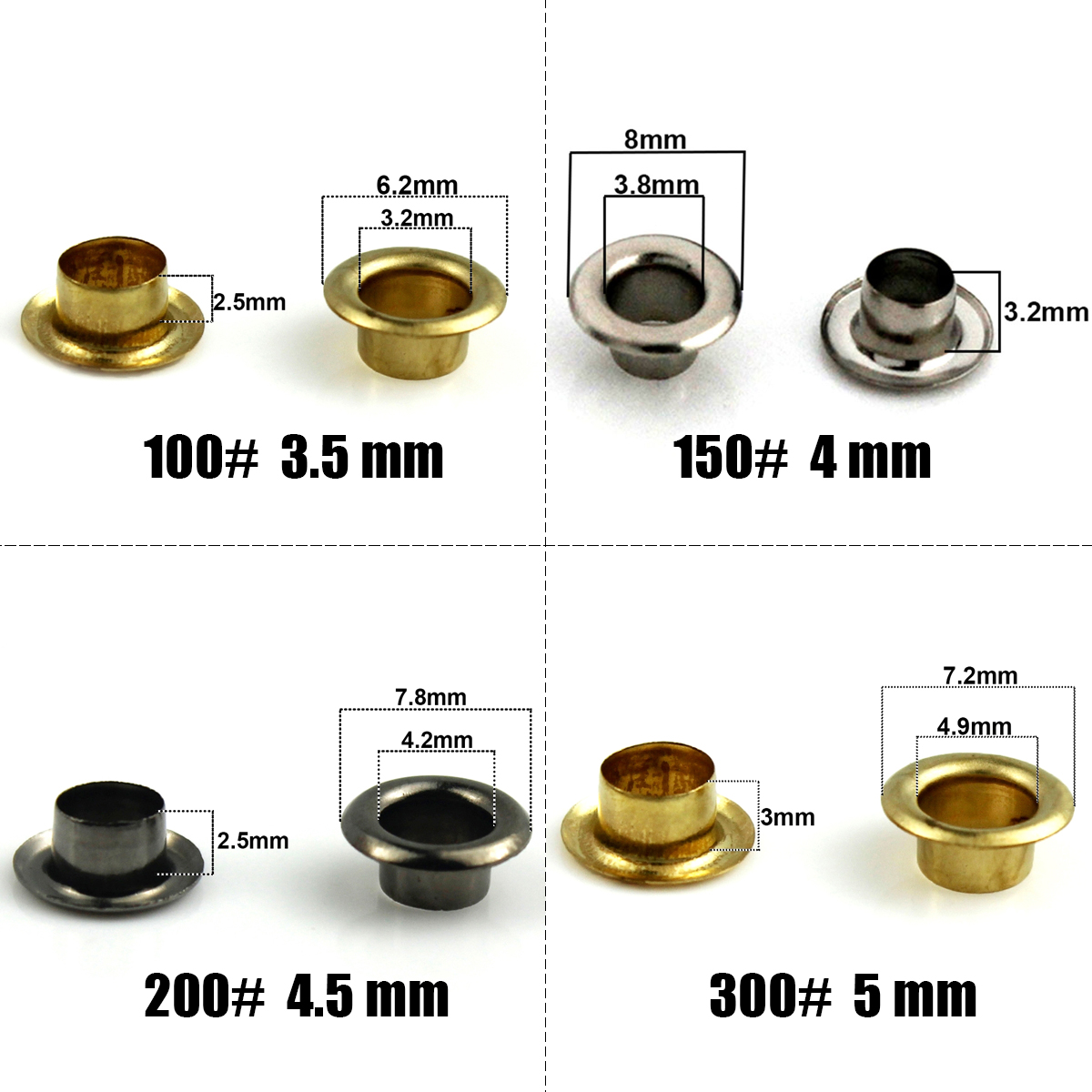 100sets 4mm Brass Eyelet with  - Leatherwork Eyelets recensione e prezzo