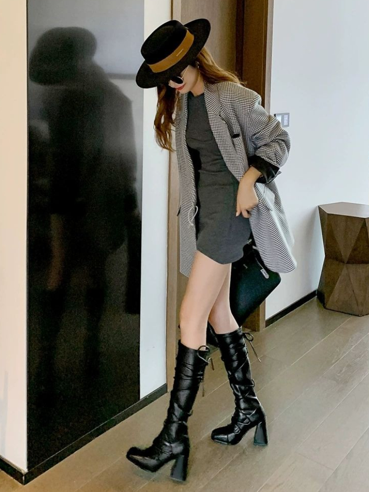 Autumn Winter Leather Strap Kn - Leather Work Boots recensione e prezzo