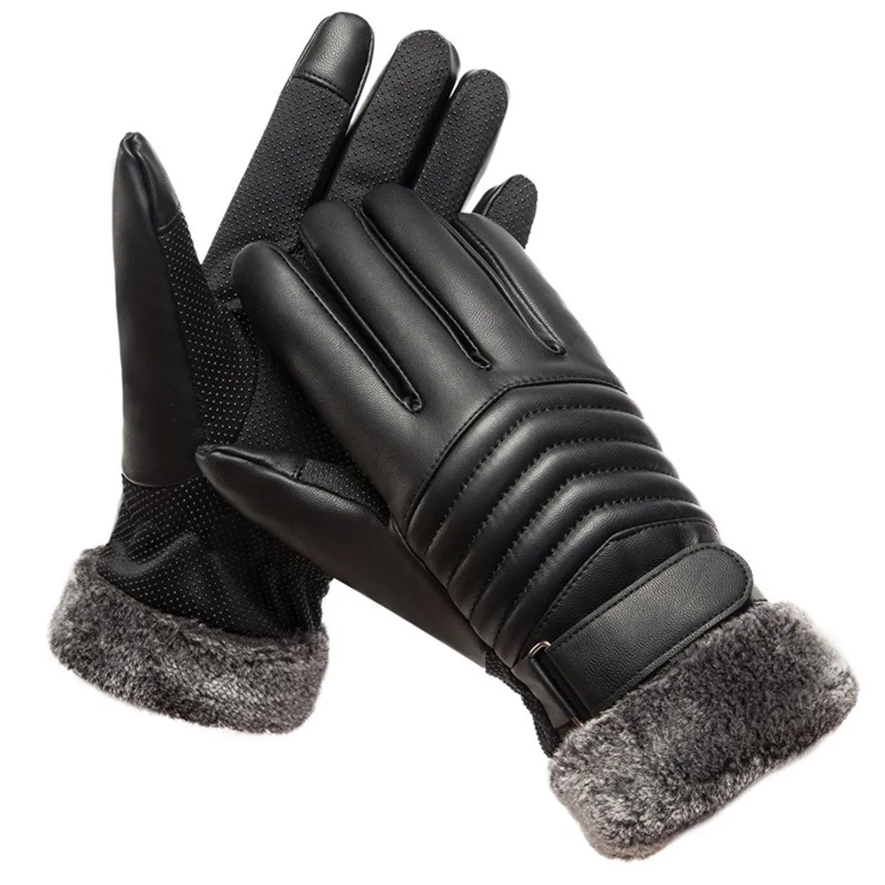 Gloves Winter MEN'S Fur Mouth  - Leather Work Winter Gloves recensione e prezzo