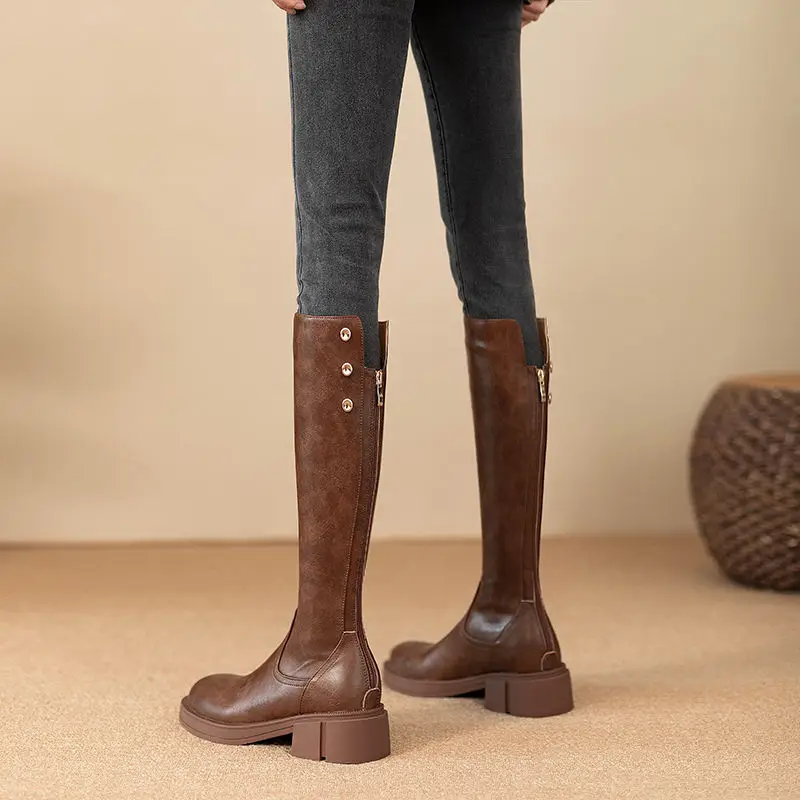 Autumn Winter Middle Heel Ladi - Leather Work Boots recensione e prezzo